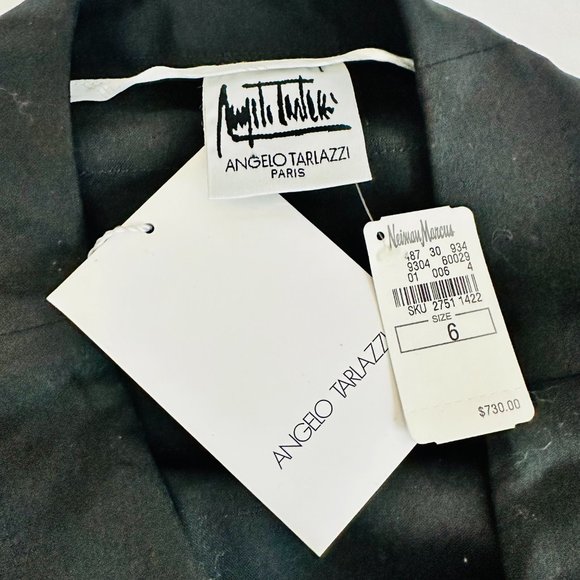 ANGELO TARLAZZI PARIS WOOL TIERED BOW LITTLE BLACK PENCIL SKIRT FRANCE - Picture 4 of 9